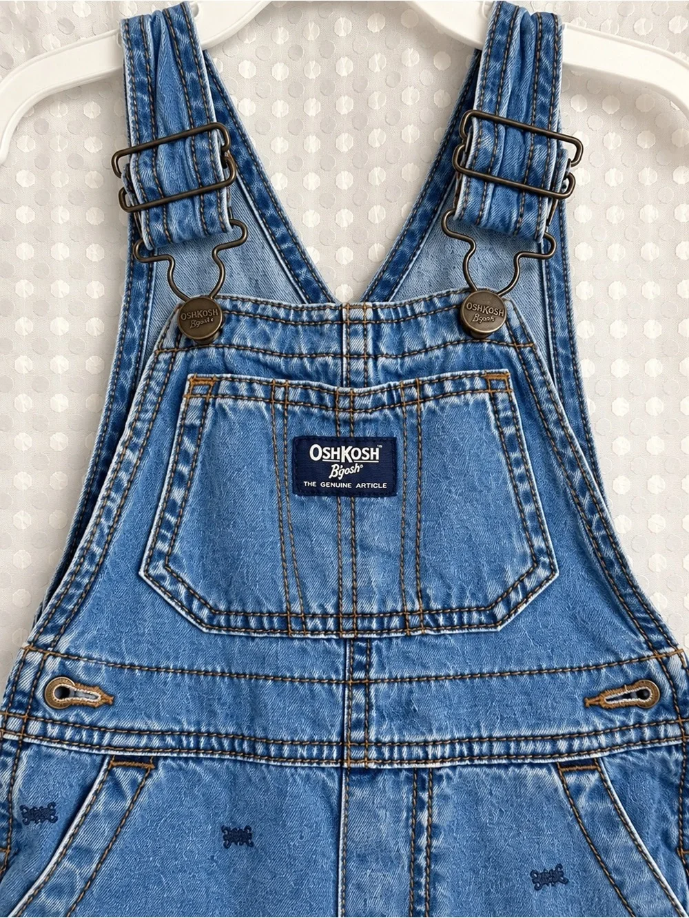 OshKosh B'gosh Light Blue Denim Kids Overalls with Embroidered Stars